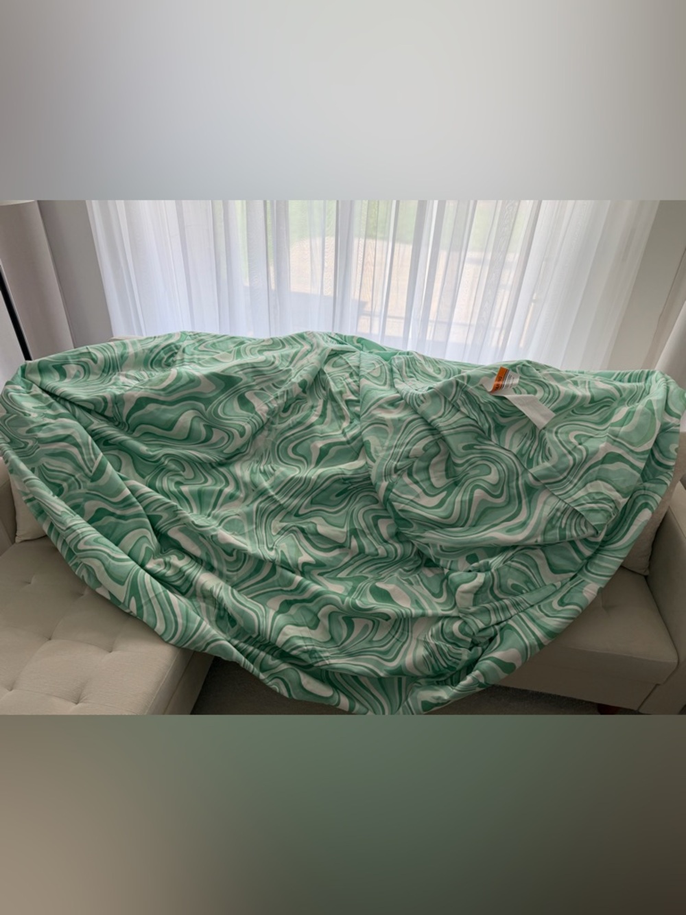 Big Joe xxl Groovy Green Plush Cover